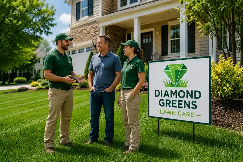 friendly staff lawn care sign