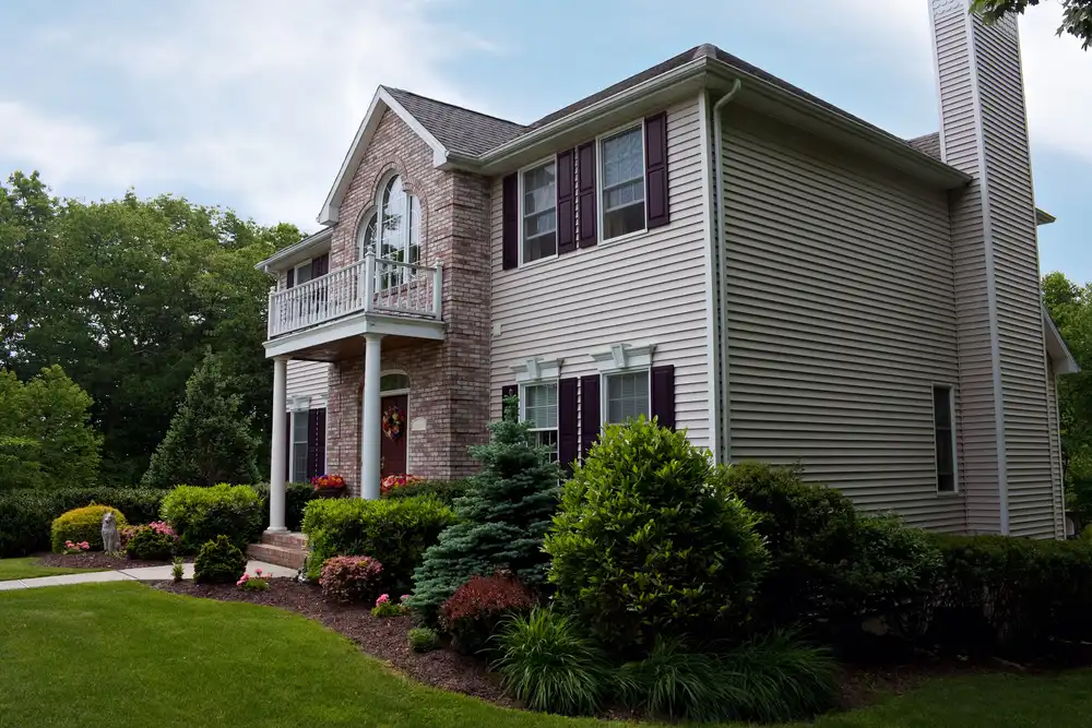 nicely landscaped home