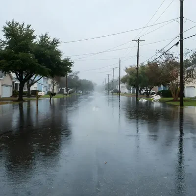 rainy street in Corpus Christi, tx