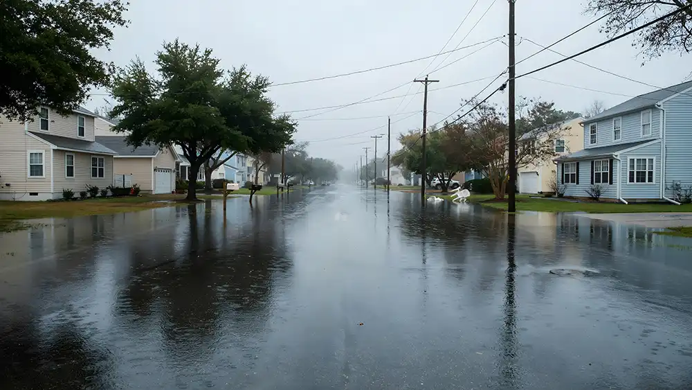rainy street in Corpus Christi, tx