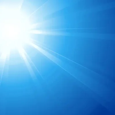 blue sky with bright sun